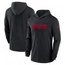 Men's Atlanta Falcons Black Sideline Hoodie Performance Long Sleeve T Shirt