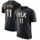 Men's Atlanta Hawks #11 Trae Young Black City Printed T Shirt 211042