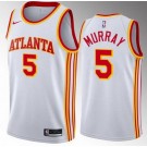 Men's Atlanta Hawks #5 Dejounte Murray White Icon Heat Press Jersey