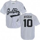Men's Bad Boy #10 Biggie Smalls White Stripes Baseball Jersey