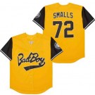 Men's Bad Boys #72 Biggie Smalls Yellow 20 Years Patch Baseball Jersey