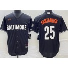 Men's Baltimore Orioles #25 Anthony Santander Black 2023 City Connect Cool Base Jersey