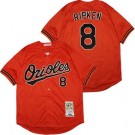 Men's Baltimore Orioles #8 Cal Ripken Orange 1989 Throwback Jersey