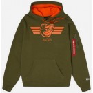 Men's Baltimore Orioles Green Alpha Industries Pullover Hoodie