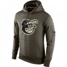 Men's Baltimore Orioles Green Salute To Service Printed Pullover Hoodie