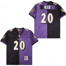 Men's Baltimore Ravens #20 Ed Reed Black Purple Split 2004 Throwback Jersey