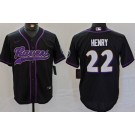 Men's Baltimore Ravens #22 Derrick Henry Limited Black Fashion Baseball Jersey
