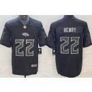 Men's Baltimore Ravens #22 Derrick Henry Limited Black RFLCTV Jersey