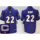 Men's Baltimore Ravens #22 Derrick Henry Limited Purple C Patch Vapor Jersey