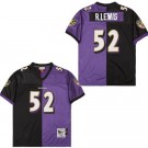 Men's Baltimore Ravens #52 Ray Lewis Black Purple 2000 Throwback Jersey