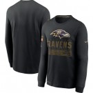 Men's Baltimore Ravens Black 2020 Salute To Service Long Sleeves T Shirt 200