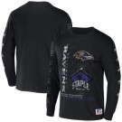Men's Baltimore Ravens Black NFL x Staple World Renowned Long Sleeve T Shirt