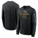 Men's Baltimore Ravens Black Team Slogan Long Sleeve T Shirt