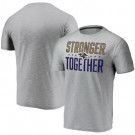 Men's Baltimore Ravens Heather Charcoal Stronger Together Printed T-Shirt 0859