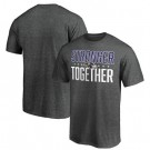 Men's Baltimore Ravens Heather Charcoal Stronger Together Printed T-Shirt 0927