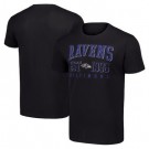 Men's Baltimore Ravens Starter Black Throwback Logo T Shirt