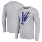 Men's Baltimore Ravens Starter Gray Color Scratch Long Sleeve T Shirt