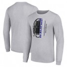Men's Baltimore Ravens Starter Gray Half Helmet Logo Long Sleeve T Shirt