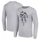 Men's Baltimore Ravens Starter Gray Logo Graphic Long Sleeve T Shirt