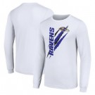 Men's Baltimore Ravens Starter White Color Scratch Long Sleeve T Shirt