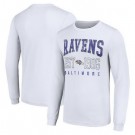 Men's Baltimore Ravens Starter White Throwback Logo Long Sleeve T Shirt