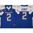 Men's Boise State Broncos #2 Ashton Jeanty Blue Alternate College Football Jersey
