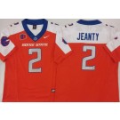 Men's Boise State Broncos #2 Ashton Jeanty Orange Alternate College Football Jersey