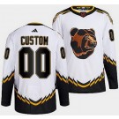 Men's Boston Bruins Customized White 2022 Reverse Retro Authentic Jersey
