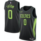 Men's Boston Celtics #0 Jayson Tatum Black 2024 City Heat Press Jersey