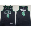 Men's Boston Celtics #4 Jrue Holiday Black 2023 Statement Icon Sponsor Swingman Jersey
