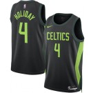 Men's Boston Celtics #4 Jrue Holiday Black 2024 City Heat Press Jersey