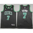 Men's Boston Celtics #7 Jaylen Brown Black 2023 Statement Icon Sponsor Swingman Jersey