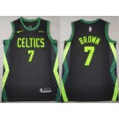 Men's Boston Celtics #7 Jaylen Brown Black 2024 City Sponsor Swingman Jersey