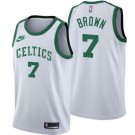 Men's Boston Celtics #7 Jaylen Brown White 75th Anniversary Icon Hot Press Jersey