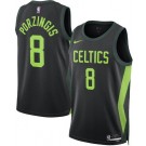Men's Boston Celtics #8 Kristaps Porzingis Black 2024 City Heat Press Jersey