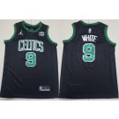 Men's Boston Celtics #9 Derrick White Black Statement Sponsor Swingman Jersey