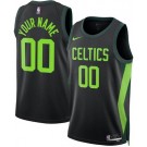 Men's Boston Celtics Custom Black 2024 City Heat Press Jersey