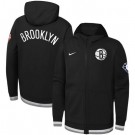 Men's Brooklyn Nets Black 75th Anniversary Performance Showtime Full Zip Hoodie Jacket