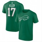 Men's Buffalo Bills #17 Josh Allen Green St Patrick's Day Icon T-Shirt