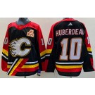 Men's Calgary Flames #10 Jonathan Huberdeau Black 2022 Reverse Retro Authentic Jersey