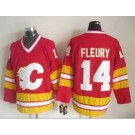 Men's Calgary Flames #14 Theoren Fleury Red Throwback Jersey