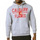 Men's Calgary Flames Starter Gray Mesh Look Team Name Logo Tri Blend Pullover Hoodie