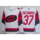 Men's Carolina Hurricanes #37 Andrei Svechnikov White Authentic Jersey