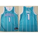 Men's Charlotte Hornets #1 Lamelo Ball Blue Icon Sponsor Swingman Jersey