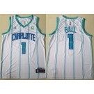 Men's Charlotte Hornets #1 Lamelo Ball White Icon Sponsor Swingman Jersey