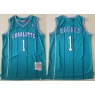 Men's Charlotte Hornets #1 Tyrone Bogues Green 1992 Throwback Swingman Jersey