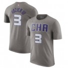 Men's Charlotte Hornets #3 Terry Rozier III Gray Printed T-Shirt 0800
