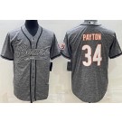 Men's Chicago Bears #34 Walter Payton Limited Gray Gridiron Baseball Jersey