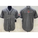 Men's Chicago Bears Blank Limited Gray Gridiron Team Logo Baseball Jersey