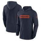 Men's Chicago Bears Navy Sideline Hoodie Performance Long Sleeve T Shirt